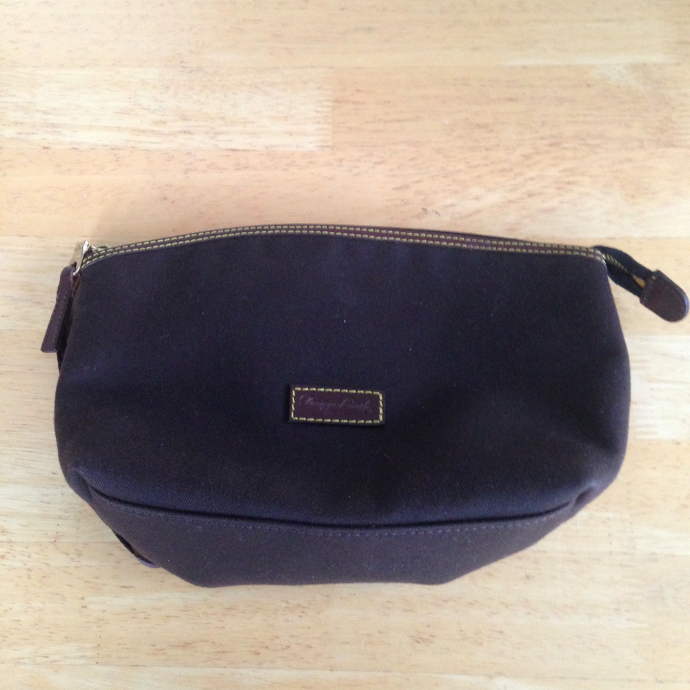 Dooney Bouke Brown Canvas Leather Clutch Wristlet